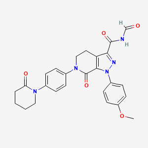 molecular formula C26H25N5O5 B1440869 N-formyl-1-(4-methoxyphenyl)-7-oxo-6-(4-(2-oxopiperidin-1-yl)phenyl)-4,5,6,7-tetrahydro-1H-pyrazolo[3,4-c]pyridine-3-carboxamide CAS No. 1351611-14-7