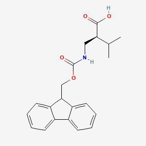 molecular formula C21H23NO4 B1440871 (S)-2-(((((9H-Fluoren-9-yl)methoxy)carbonyl)amino)methyl)-3-methylbutanoic acid CAS No. 203854-59-5