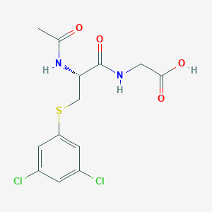 molecular formula C13H14Cl2N2O4S B14408716 Glycine, N-(N-acetyl-S-(3,5-dichlorophenyl)-L-cysteinyl)- CAS No. 86674-65-9