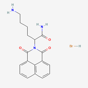molecular formula C18H20BrN3O3 B14408733 alpha-(4-Aminobutyl)-1,3-dioxo-1H-benz(de)isoquinoline-2(3H)-acetamide monohydrobromide CAS No. 81254-02-6
