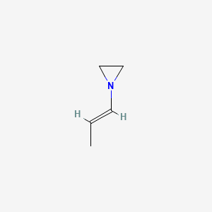 molecular formula C5H9N B14408814 Aziridine, 1-(1-propenyl)-, (E)- CAS No. 80839-91-4