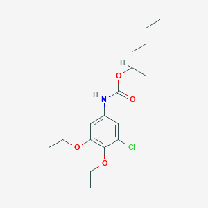 molecular formula C17H26ClNO4 B14408836 Hexan-2-yl (3-chloro-4,5-diethoxyphenyl)carbamate CAS No. 84971-70-0