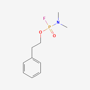 molecular formula C10H15FNO2P B14408867 Phosphonofluoridic acid, dimethyl-, 2-phenylethyl ester CAS No. 85473-36-5