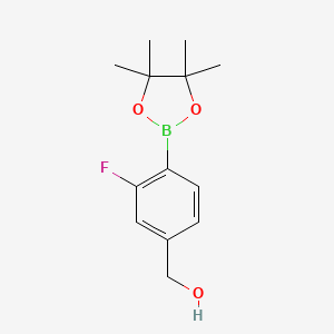 molecular formula C13H18BFO3 B1440887 (3-Fluoro-4-(4,4,5,5-tetramethyl-1,3,2-dioxaborolan-2-yl)phenyl)methanol CAS No. 1314141-37-1