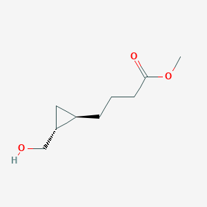 molecular formula C9H16O3 B14408960 methyl 4-[(1R,2R)-2-(hydroxymethyl)cyclopropyl]butanoate CAS No. 81677-43-2