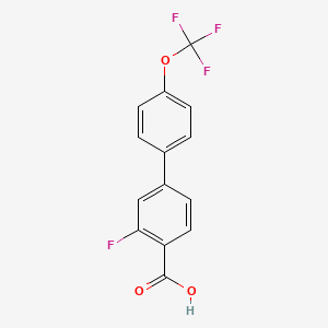 molecular formula C14H8F4O3 B1440901 2-氟-4-(4-三氟甲氧基苯基)苯甲酸 CAS No. 1178720-03-0