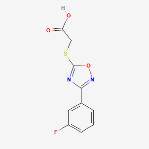 molecular formula C10H7FN2O3S B1440902 2-{[3-(3-Fluorophenyl)-1,2,4-oxadiazol-5-yl]sulfanyl}acetic acid CAS No. 1273890-74-6