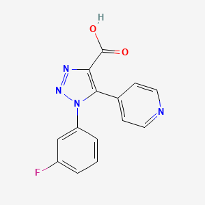 1-(3-fluorophenyl)-5-(pyridin-4-yl)-1H-1,2,3-triazole-4-carboxylic acid