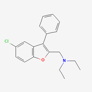 molecular formula C19H20ClNO B14409084 Benzofuran, 5-chloro-2-(diethylaminomethyl)-3-phenyl- CAS No. 80592-85-4