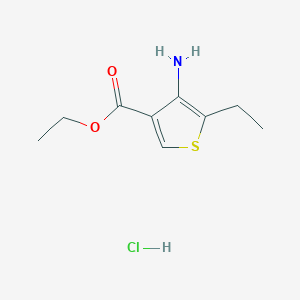 molecular formula C9H14ClNO2S B14409088 Ethyl 4-amino-5-ethylthiophene-3-carboxylate;hydrochloride CAS No. 81741-84-6