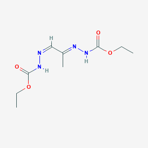 molecular formula C9H16N4O4 B14409104 ethyl N-[(E)-[(1Z)-1-(ethoxycarbonylhydrazinylidene)propan-2-ylidene]amino]carbamate CAS No. 80805-31-8