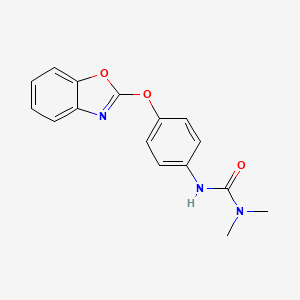 molecular formula C16H15N3O3 B14409149 N'-{4-[(1,3-Benzoxazol-2-yl)oxy]phenyl}-N,N-dimethylurea CAS No. 85742-60-5