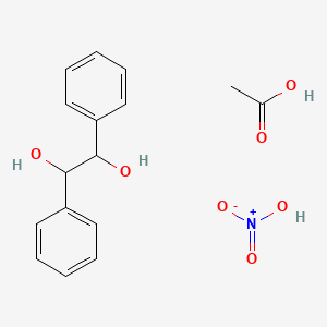 molecular formula C16H19NO7 B14409161 acetic acid;1,2-diphenylethane-1,2-diol;nitric acid CAS No. 86761-16-2