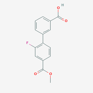 molecular formula C15H11FO4 B1440919 3-(2-Fluoro-4-methoxycarbonylphenyl)benzoic acid CAS No. 1261915-45-0
