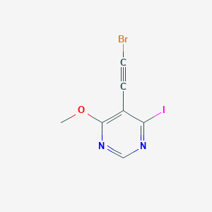 molecular formula C7H4BrIN2O B14409239 5-(Bromoethynyl)-4-iodo-6-methoxypyrimidine CAS No. 86854-60-6