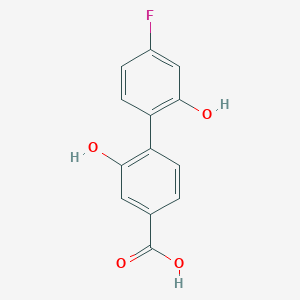 molecular formula C13H9FO4 B1440925 4-(4-Fluoro-2-hydroxyphenyl)-3-hydroxybenzoic acid CAS No. 1261956-28-8