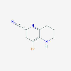 molecular formula C9H8BrN3 B1440927 4-Bromo-5,6,7,8-tetrahydro-[1,5]naphthyridine-2-carbonitrile CAS No. 1263211-32-0