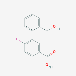 molecular formula C14H11FO3 B1440932 4-氟-3-(2-羟甲基苯基)苯甲酸 CAS No. 1262011-07-3