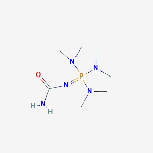 molecular formula C7H20N5OP B14409323 N-[Tris(dimethylamino)-lambda~5~-phosphanylidene]urea CAS No. 83978-30-7