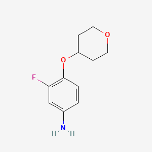 molecular formula C11H14FNO2 B1440937 3-Fluoro-4-(tetrahydro-2H-pyran-4-yloxy)aniline CAS No. 1054316-88-9