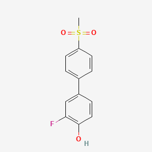 molecular formula C13H11FO3S B1440939 3-氟-4'-(甲磺酰基)-[1,1'-联苯]-4-醇 CAS No. 1032825-01-6