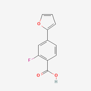 molecular formula C11H7FO3 B1440941 2-Fluoro-4-(furan-2-YL)benzoic acid CAS No. 1262004-78-3