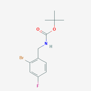 molecular formula C12H15BrFNO2 B1440946 2-溴-4-氟-n-叔丁氧羰基苄胺 CAS No. 1293323-82-6