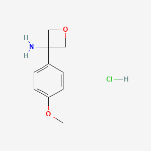 molecular formula C10H14ClNO2 B1440948 3-(4-Methoxyphenyl)-3-oxetanamine hydrochloride CAS No. 1332765-59-9