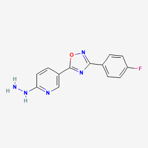 molecular formula C13H10FN5O B1440959 5-[3-(4-氟苯基)-1,2,4-恶二唑-5-基]-2-肼基吡啶 CAS No. 1325304-32-2