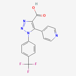 molecular formula C15H9F3N4O2 B1440966 5-(pyridin-4-yl)-1-[4-(trifluoromethyl)phenyl]-1H-1,2,3-triazole-4-carboxylic acid CAS No. 1326921-64-5