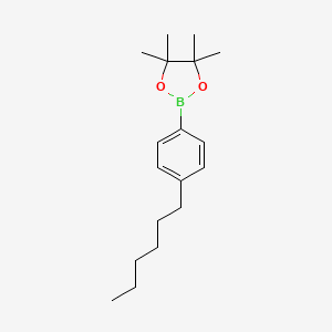molecular formula C18H29BO2 B1440992 2-(4-Hexylphenyl)-4,4,5,5-tetramethyl-1,3,2-dioxaborolane CAS No. 881838-90-0