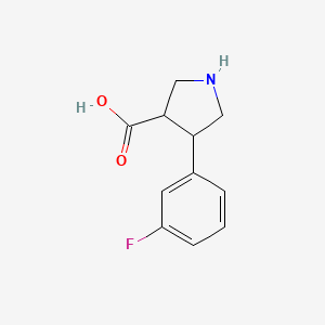molecular formula C11H12FNO2 B1441003 4-(3-Fluorophenyl)pyrrolidine-3-carboxylic acid CAS No. 1047654-47-6
