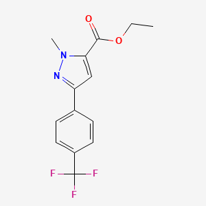 molecular formula C14H13F3N2O2 B1441012 Ethyl 1-methyl-3-(4-(trifluoromethyl)phenyl)-1H-pyrazole-5-carboxylate CAS No. 864426-78-8