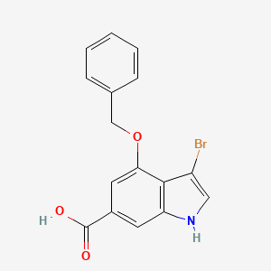 molecular formula C16H12BrNO3 B1441016 4-Benzyloxy-3-bromo1H-indole-6-carboxylic acid CAS No. 1167056-23-6