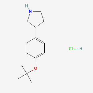 molecular formula C14H22ClNO B1441021 3-(4-Tert-butoxy-phenyl)-pyrrolidine hydrochloride CAS No. 1187931-72-1