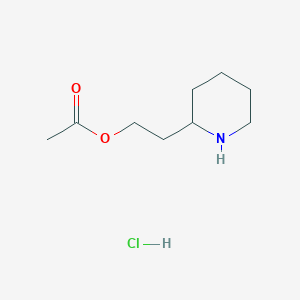 molecular formula C9H18ClNO2 B1441026 2-(2-Piperidinyl)ethyl acetate hydrochloride CAS No. 1220020-48-3