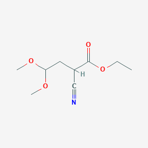 molecular formula C9H15NO4 B1441027 Ethyl 2-cyano-4,4-dimethoxybutanoate CAS No. 773076-83-8