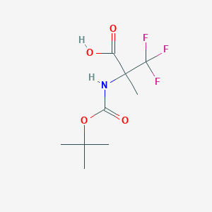 molecular formula C9H14F3NO4 B1441036 2-[(Tert-butoxycarbonyl)amino]-3,3,3-trifluoro-2-methylpropanoic acid CAS No. 170462-68-7