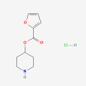 molecular formula C10H14ClNO3 B1441046 4-Piperidinyl 2-furoate hydrochloride CAS No. 1220037-20-6