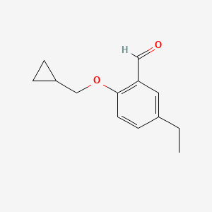 molecular formula C13H16O2 B1441057 2-(Cyclopropylmethoxy)-5-ethylbenzaldehyde CAS No. 883525-02-8