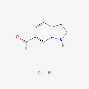 molecular formula C9H10ClNO B1441085 Indoline-6-carbaldehyde hydrochloride CAS No. 1187932-96-2