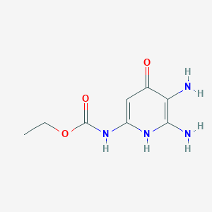 molecular formula C8H12N4O3 B14410878 Ethyl (5,6-diamino-4-oxo-1,4-dihydropyridin-2-yl)carbamate CAS No. 86970-42-5