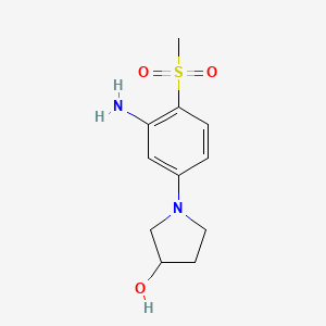 molecular formula C11H16N2O3S B1441092 1-[3-Amino-4-(methylsulfonyl)phenyl]-3-pyrrolidinol CAS No. 1220033-78-2