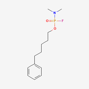 molecular formula C13H21FNO2P B14410953 Phosphonofluoridic acid, dimethyl-, 5-phenylpentyl ester CAS No. 85473-38-7