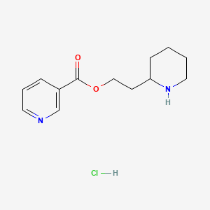 molecular formula C13H19ClN2O2 B1441106 2-(2-Piperidinyl)ethyl nicotinate hydrochloride CAS No. 1220021-31-7