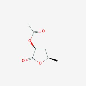 molecular formula C7H10O4 B14411063 [(3S,5R)-5-methyl-2-oxooxolan-3-yl] acetate CAS No. 82242-81-7