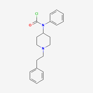 molecular formula C20H23ClN2O B14411091 Phenyl[1-(2-phenylethyl)piperidin-4-yl]carbamyl chloride CAS No. 87640-68-4