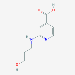 molecular formula C9H12N2O3 B1441111 2-[(3-Hydroxypropyl)amino]isonicotinic acid CAS No. 1220019-59-9
