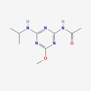 molecular formula C9H15N5O2 B14411188 Acetamide, N-(4-methoxy-6-((1-methylethyl)amino)-1,3,5-triazin-2-yl)- CAS No. 83364-14-1