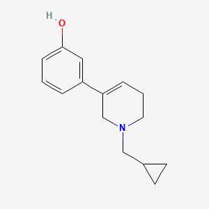 molecular formula C15H19NO B14411207 Phenol, 3-[1-(cyclopropylmethyl)-1,2,5,6-tetrahydro-3-pyridinyl]- CAS No. 83010-55-3